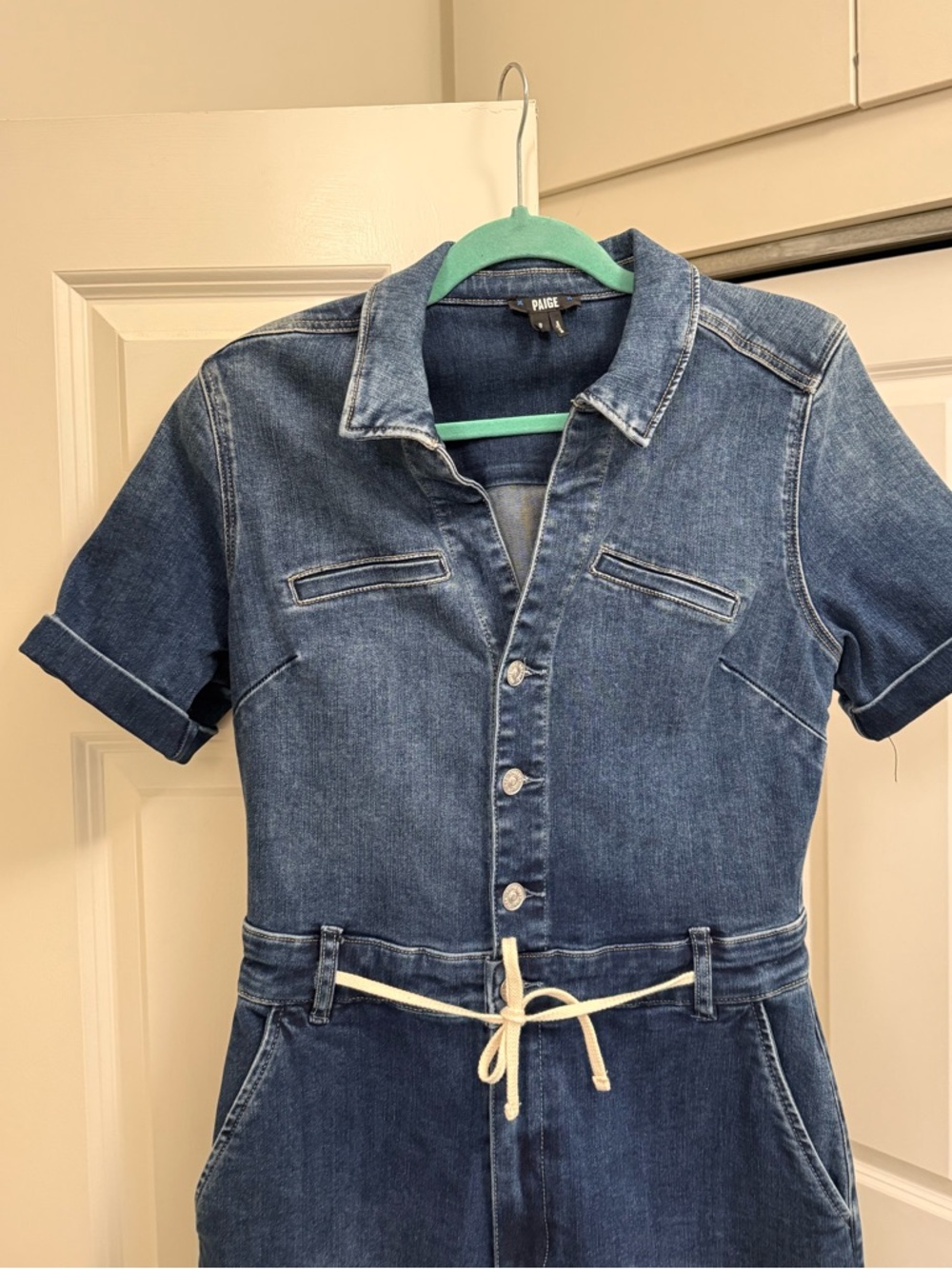 Paige Jeans Carly Denim Jumpsuit size 8 Medium - Picture 5 of 10